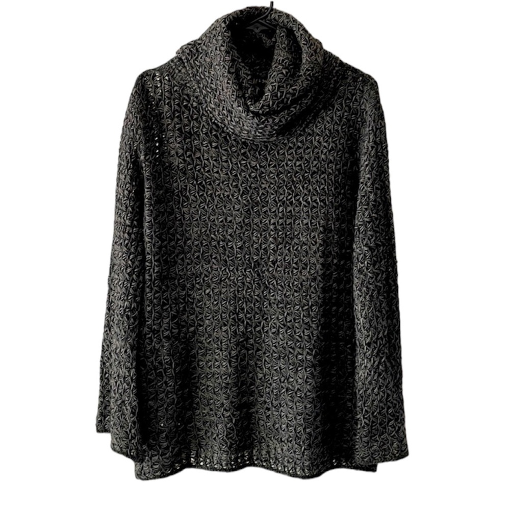 I Joah black & gray delicate knit cowl neck sweater